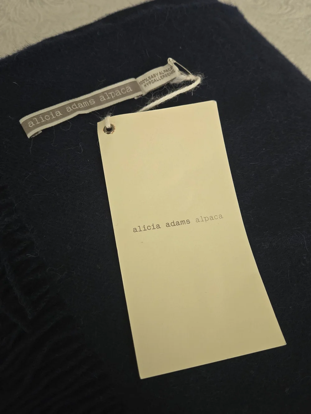 Alicia Adams Alpaca Throw, Navy